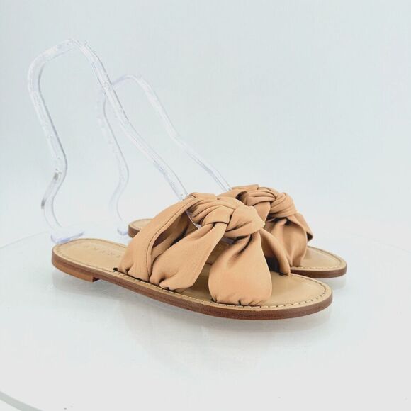 AMANU Studio Style 20 Hermanus Knotted Leather Slide Sandal Natural Beige Size 7 - Picture 1 of 13